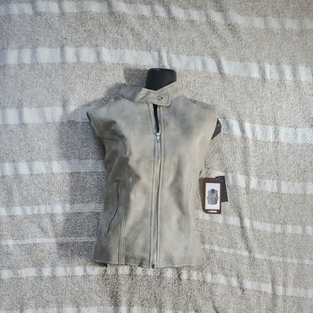 Ci Sono Women's Tan Leather Vest